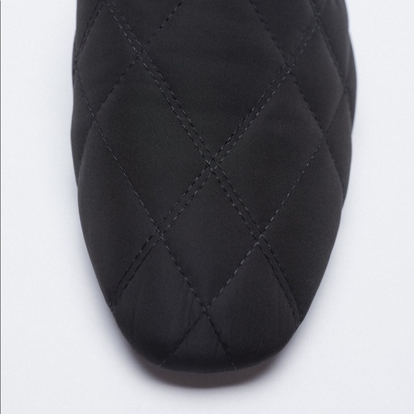 NWT’S Zara Black Quilted Flat Mules 7.5 - Picture 4 of 7